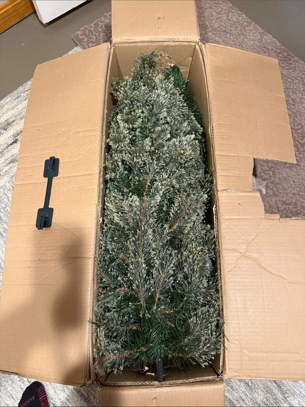 Celebrate It Frosted Green Pine Slim Artificial Tree